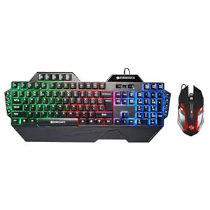 ZEBRONICS Optimus Gaming Keyboard & Mouse Combo, Braided Cable, Gold Plated USB, Upto 3600 DPI, 6 Buttons, High Resolution Sensor, Multicolor LED, Dedicated Macro Keys, 117 Keys (White)