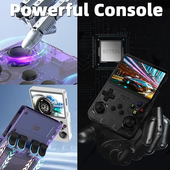 R36S Handheld Game Console 3.5 inch Preinstalled Emulator System White 32GB+64GB