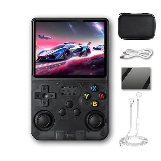 R36S Handheld Game Console 3.5 inch Preinstalled Emulator System White 32GB+64GB